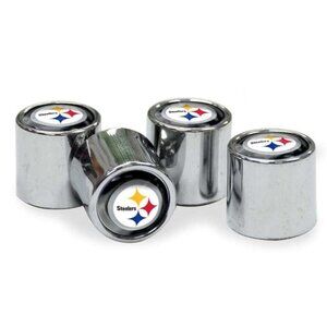 NWT NIB NFL Official Steelers Logo Valve Stem Caps: Pack Of 4